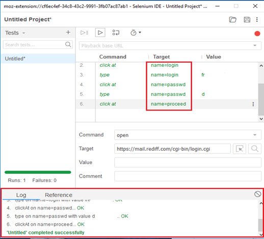 Selenium IDE Locating Strategies By Name