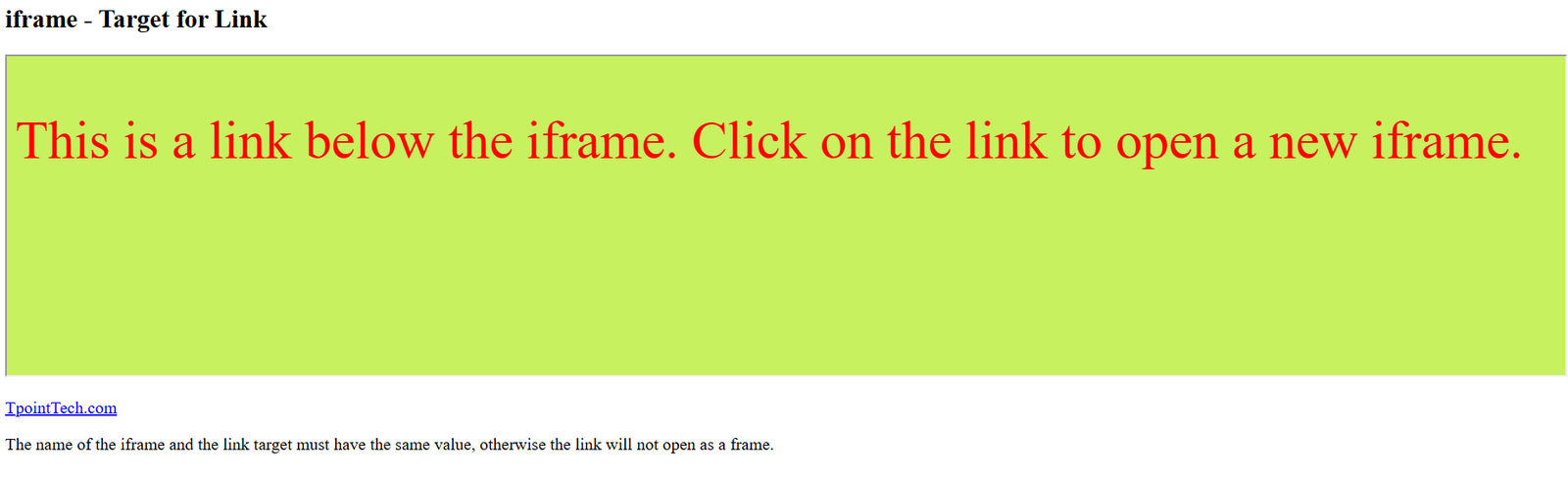 HTML iframes