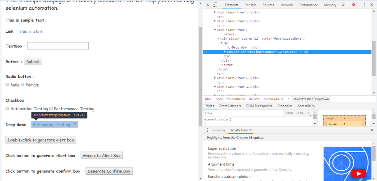 Selenium WebDriver- Handling drop-downs