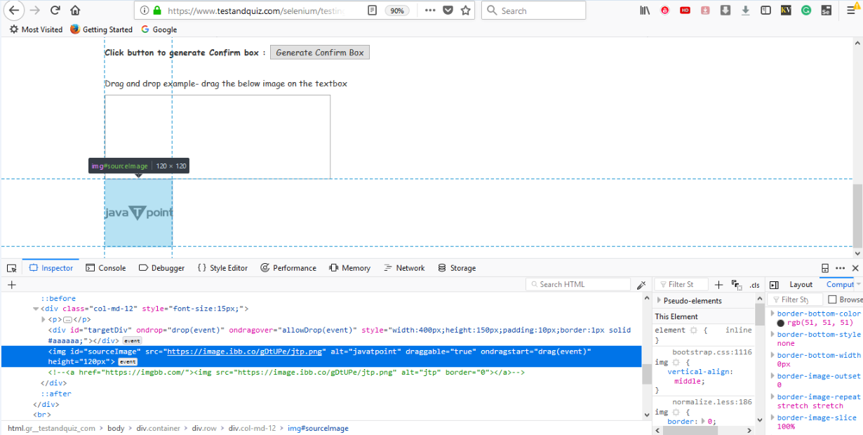 Selenium WebDriver- Drag and Drop