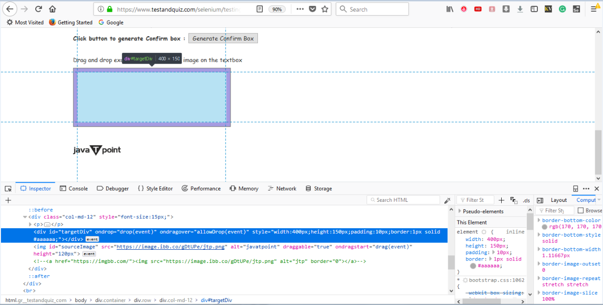 Selenium WebDriver- Drag and Drop