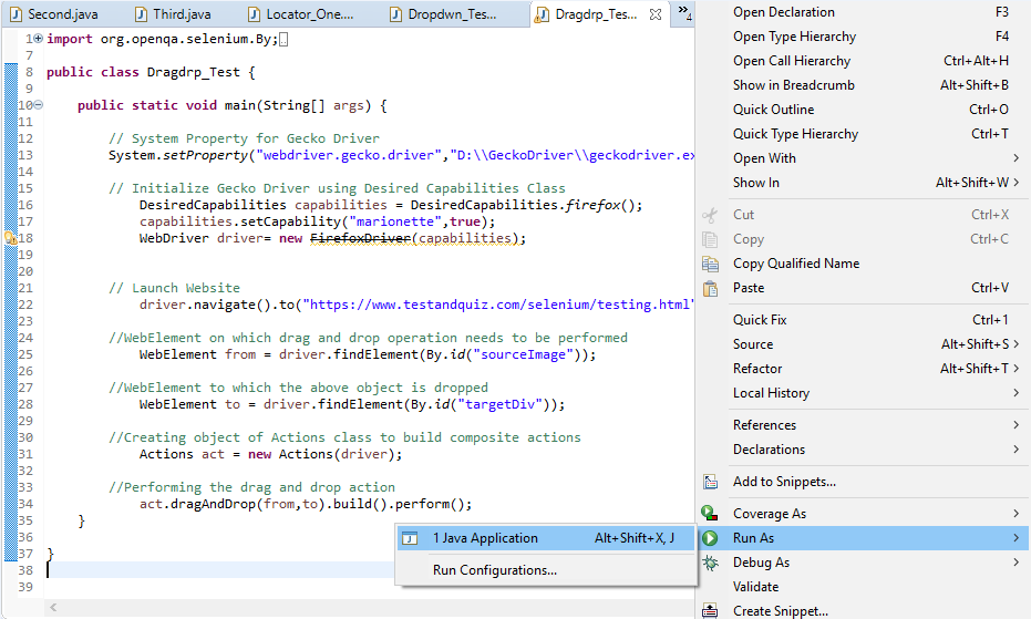 Selenium WebDriver- Drag and Drop