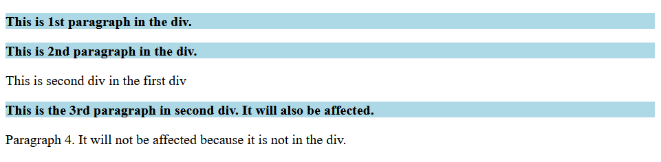CSS Descendant Selector