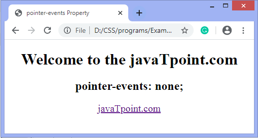CSS pointer-events property