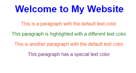 How to change text color in CSS