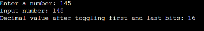 Toggle the First and Last Bits of a Number in C++