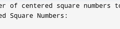 Centered Square Number in C++