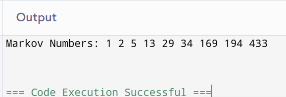 Markov Numbers in C++